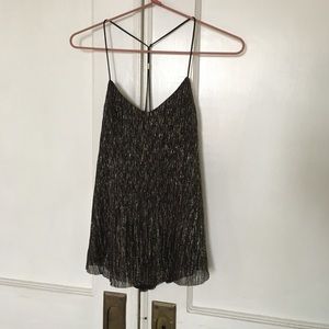 Express shimmery black & gold tank
